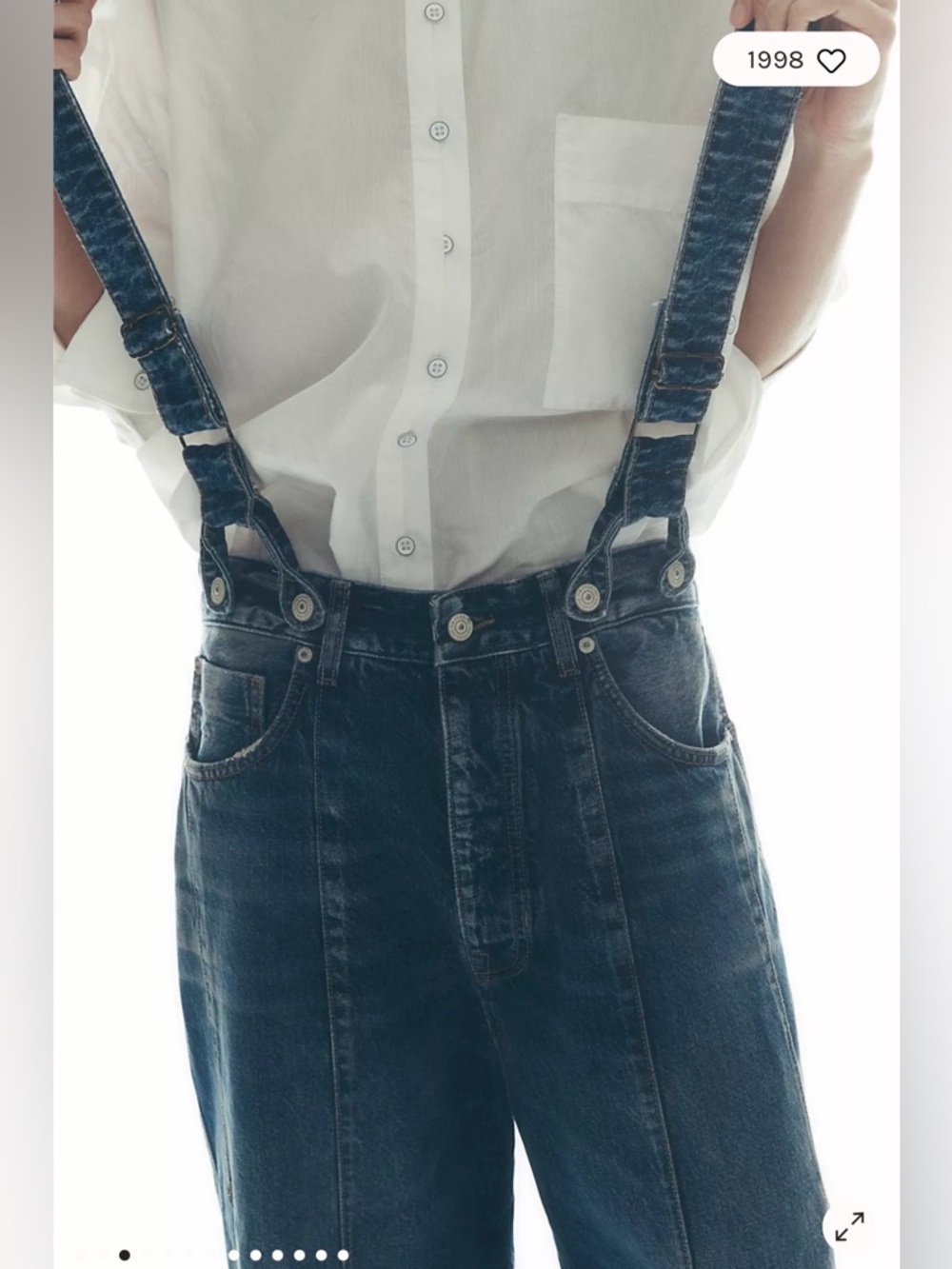 Free People We The Free Berkley Suspender Jeans. NWT. Varsity blues - Picture 8 of 12